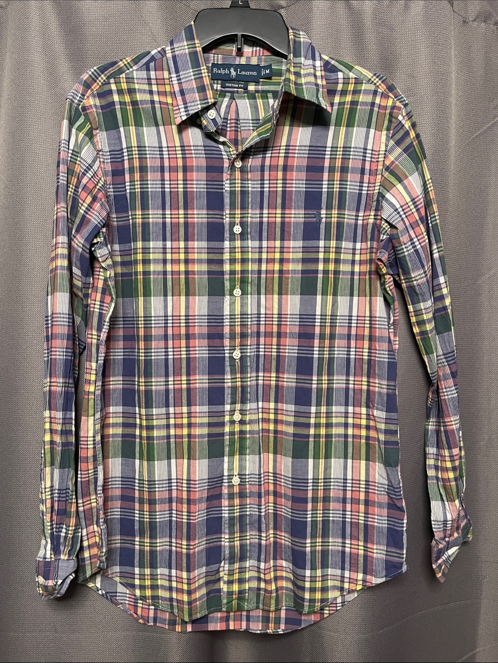 Ralph Lauren Navy, Green, Pink & Yellow Plaid Button-Down Shirt